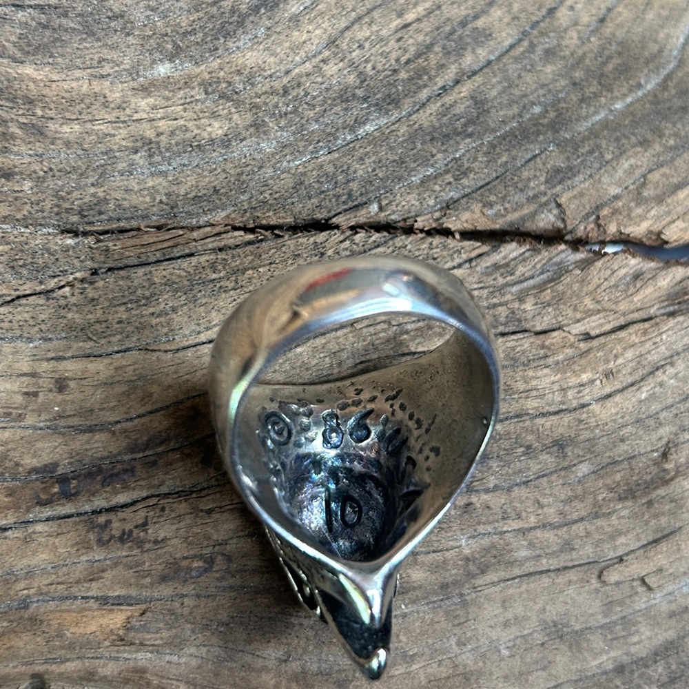 VINTAGE G&S SILVER EAGLE RING - Picture 6 of 6